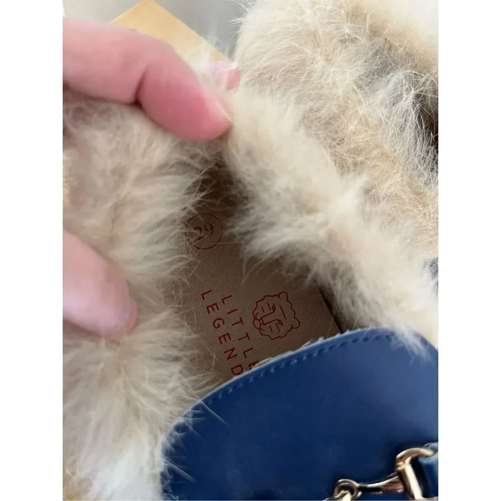 Little Legends Kids Slipper Loafer with Fur girls shoes‎ size 29 (11 US)